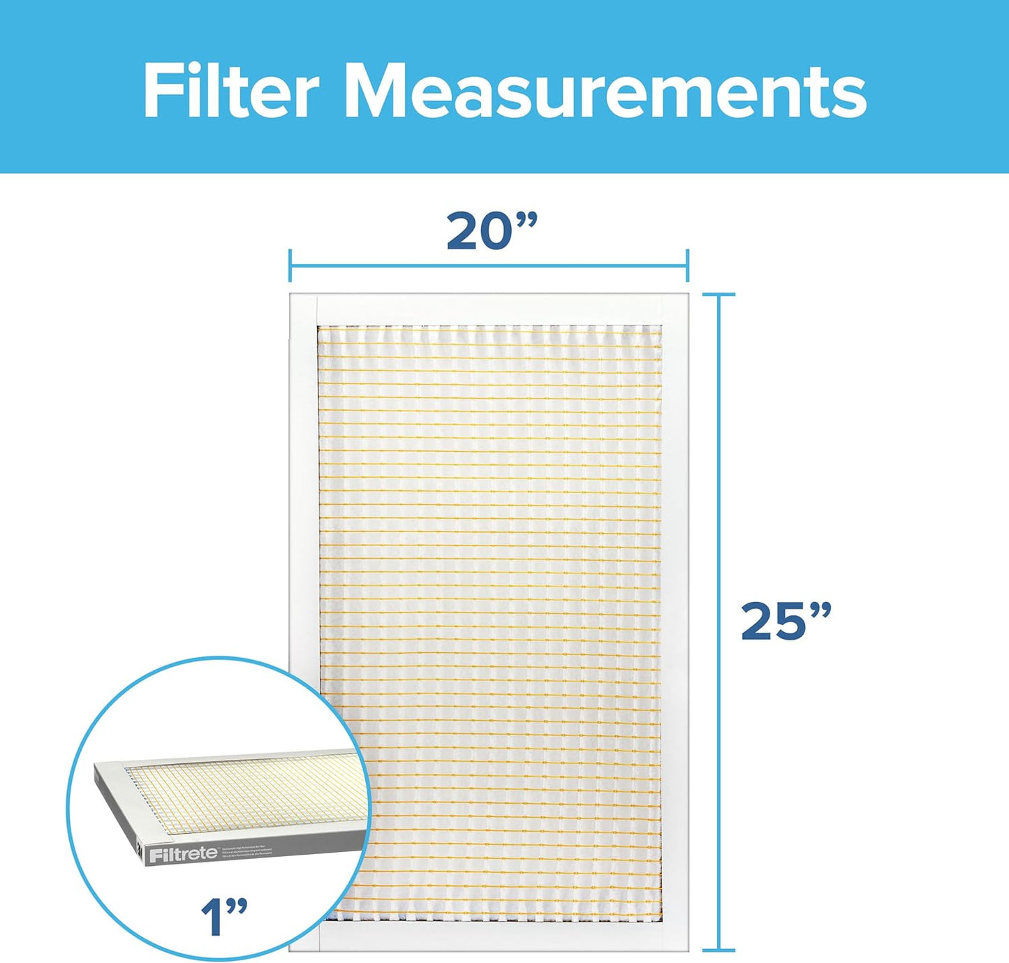 Filtrete 20x25x1 AC Furnace Air Filter, MERV 5, MPR 300