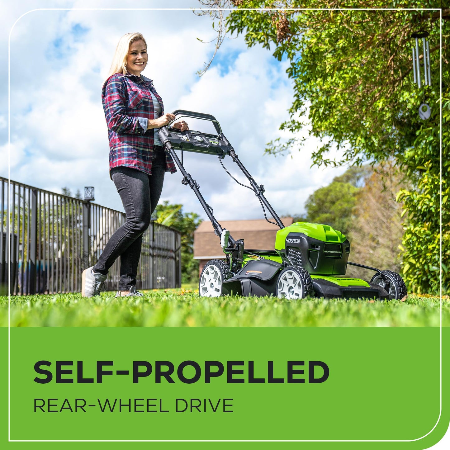 Greenworks 40V 16" Cordless Lawn Mower with 4.0Ah Battery & Charger