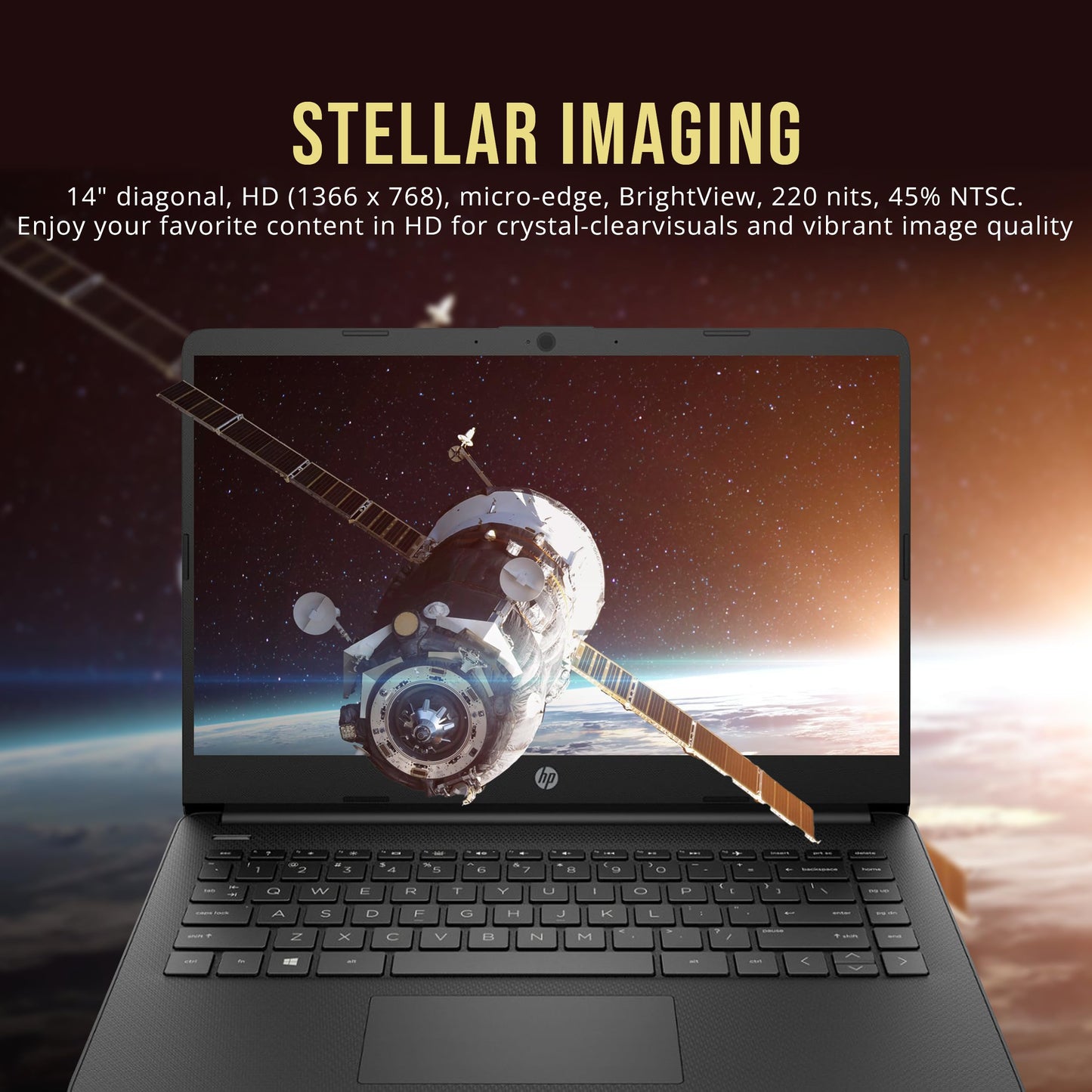 HP Stream 14" HD BrightView Laptop, Intel Processor N150, 16GB RAM, 416GB Storage