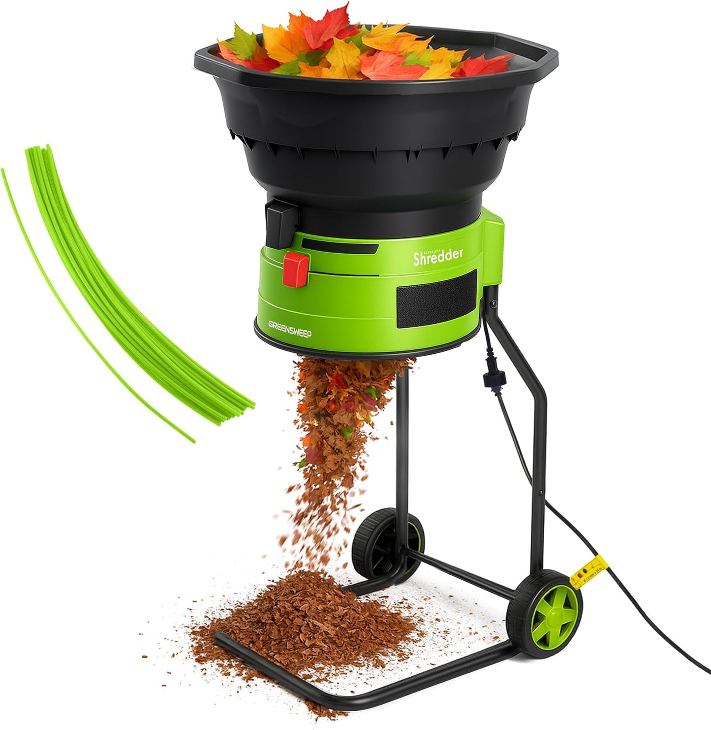 XL Bladeless Leaf Shredder & Mulcher | Powerful 15 Amp, 9,000RPM Motor
