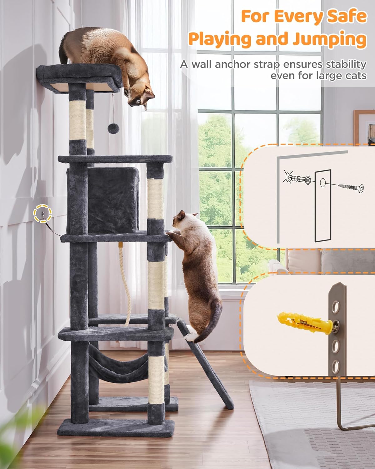 Yaheetech Large Multi-Level Cat Tree, 63 Inches Tall