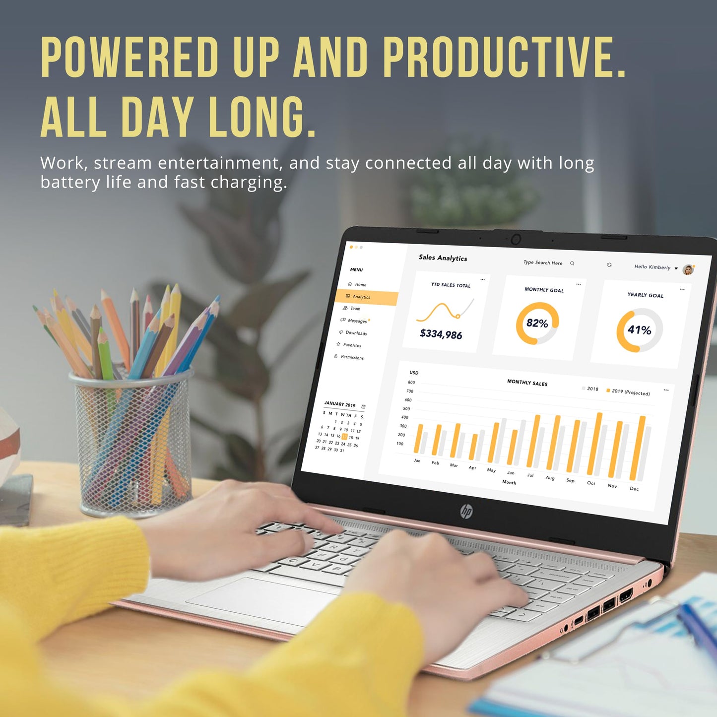 HP Stream 14" HD BrightView Laptop, Intel Processor N150, 16GB RAM, 416GB Storage