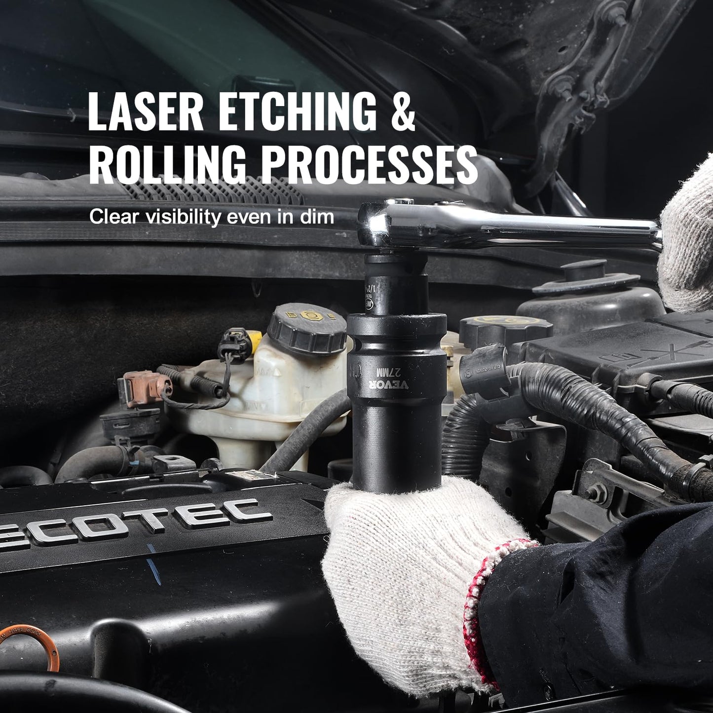 VEVOR 1/2" Drive Impact Socket Set, 65 Piece SAE 3/8" to 1-1/4" and Metric 10-24mm