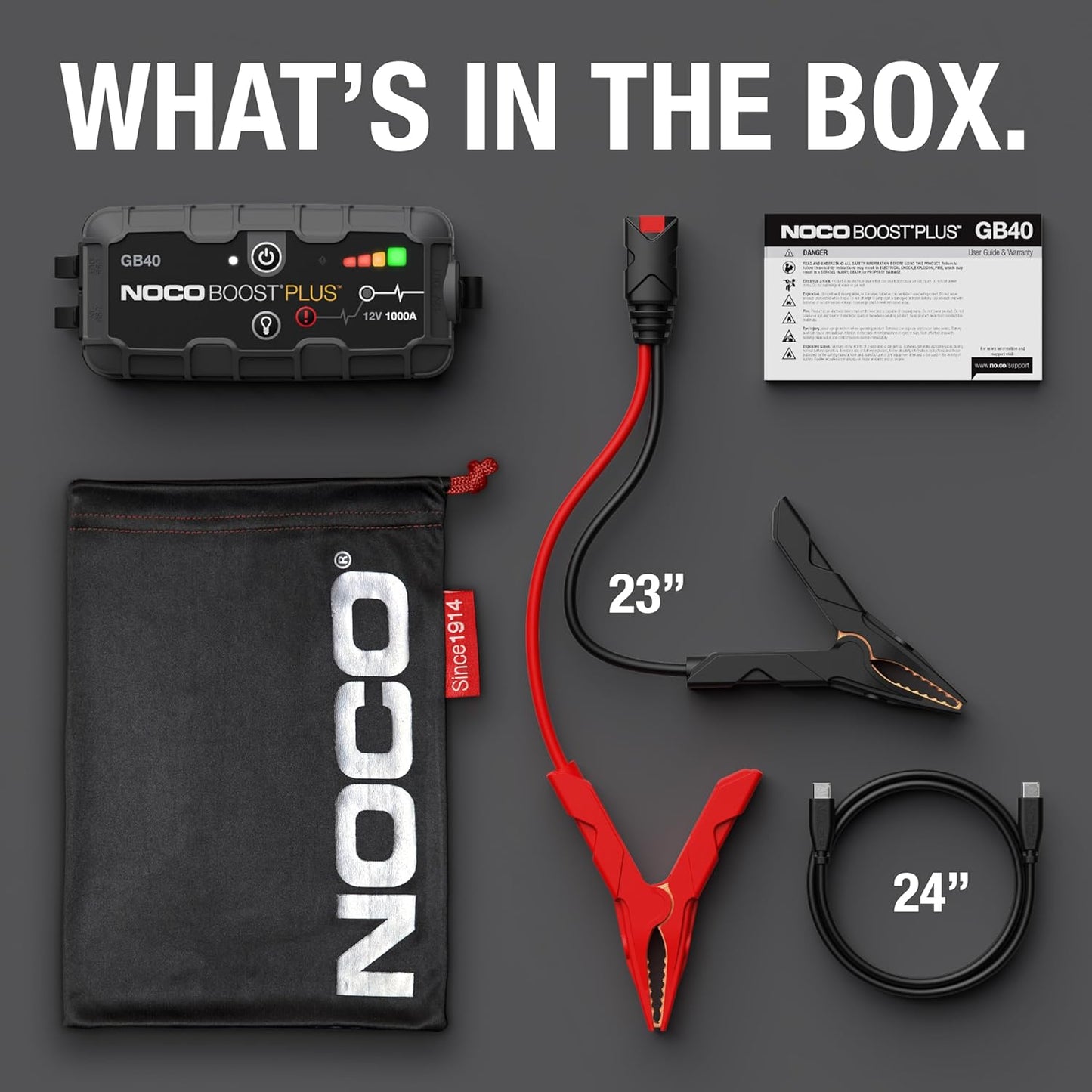 NOCO Boost GB40: 1000A UltraSafe Jump Starter – 12V Lithium Battery Booster Pack