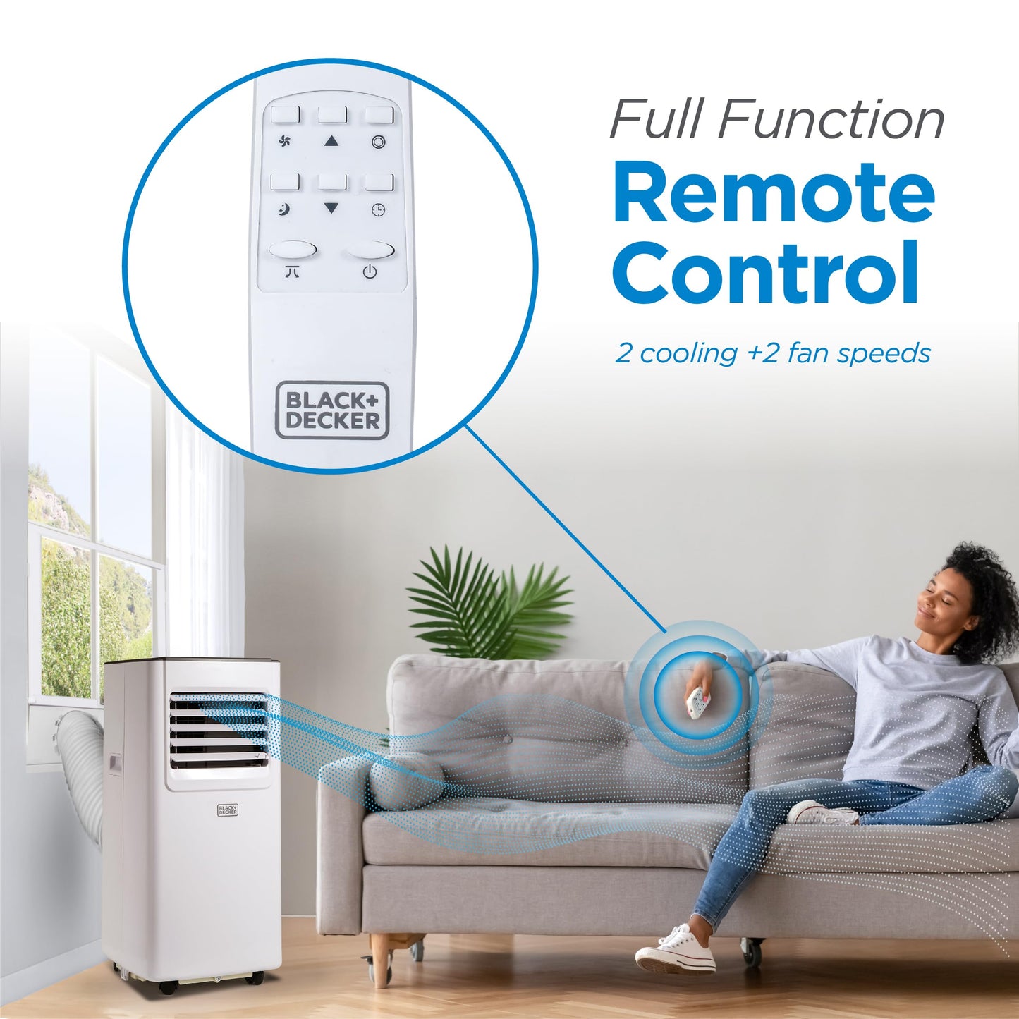 BLACK+DECKER Portable Air Conditioner, 8,000 BTU Rooms up to 400 Sq. Ft