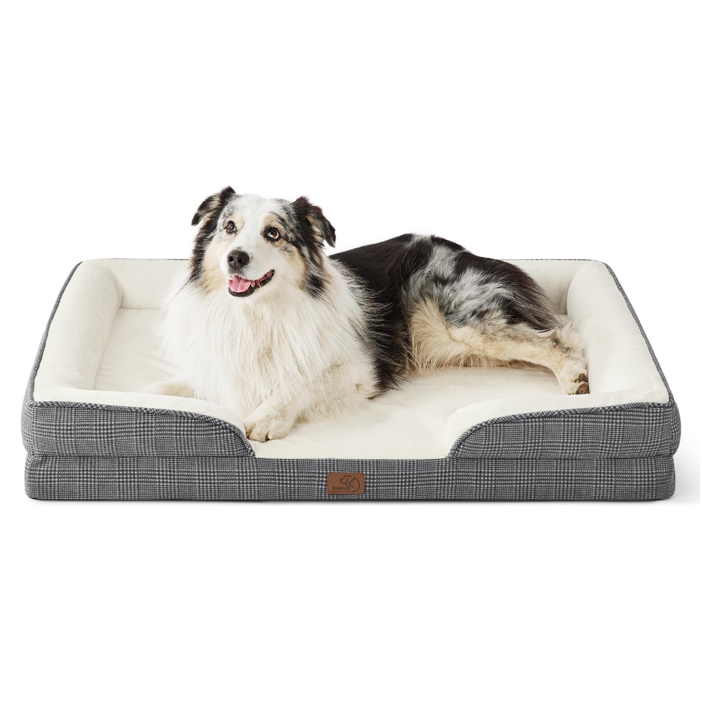 Bedsure Orthopedic Dog Beds Large Sized Dog - Washable Large Dog Cat Bed Waterproof, Comfort Dogs Couch Sofa with Washable Removable Cover, Pet Bed with Nonskid Bottom, Grey, 35"