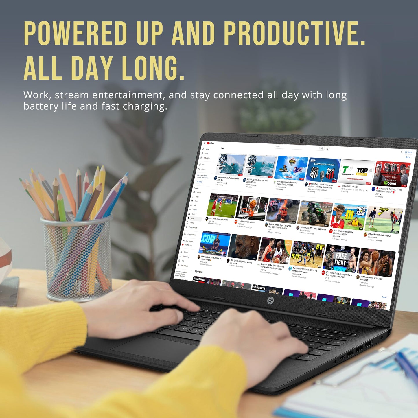 HP Stream 14" HD BrightView Laptop, Intel Processor N150, 16GB RAM, 416GB Storage