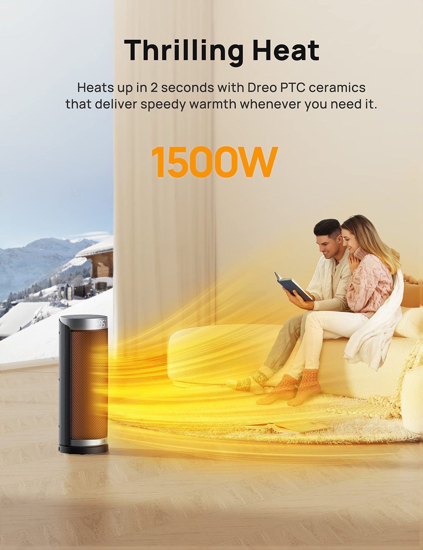 Dreo Space Heater, 1500W Electric Heaters for Indoor Use