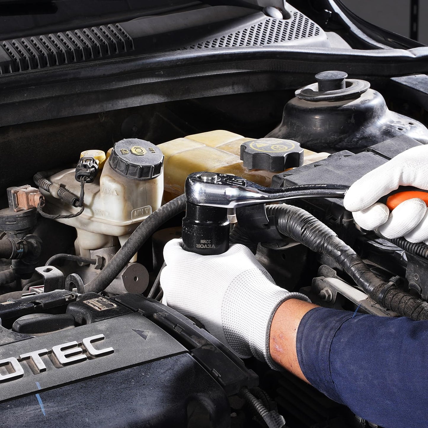 VEVOR 1/2" Drive Impact Socket Set, 65 Piece SAE 3/8" to 1-1/4" and Metric 10-24mm