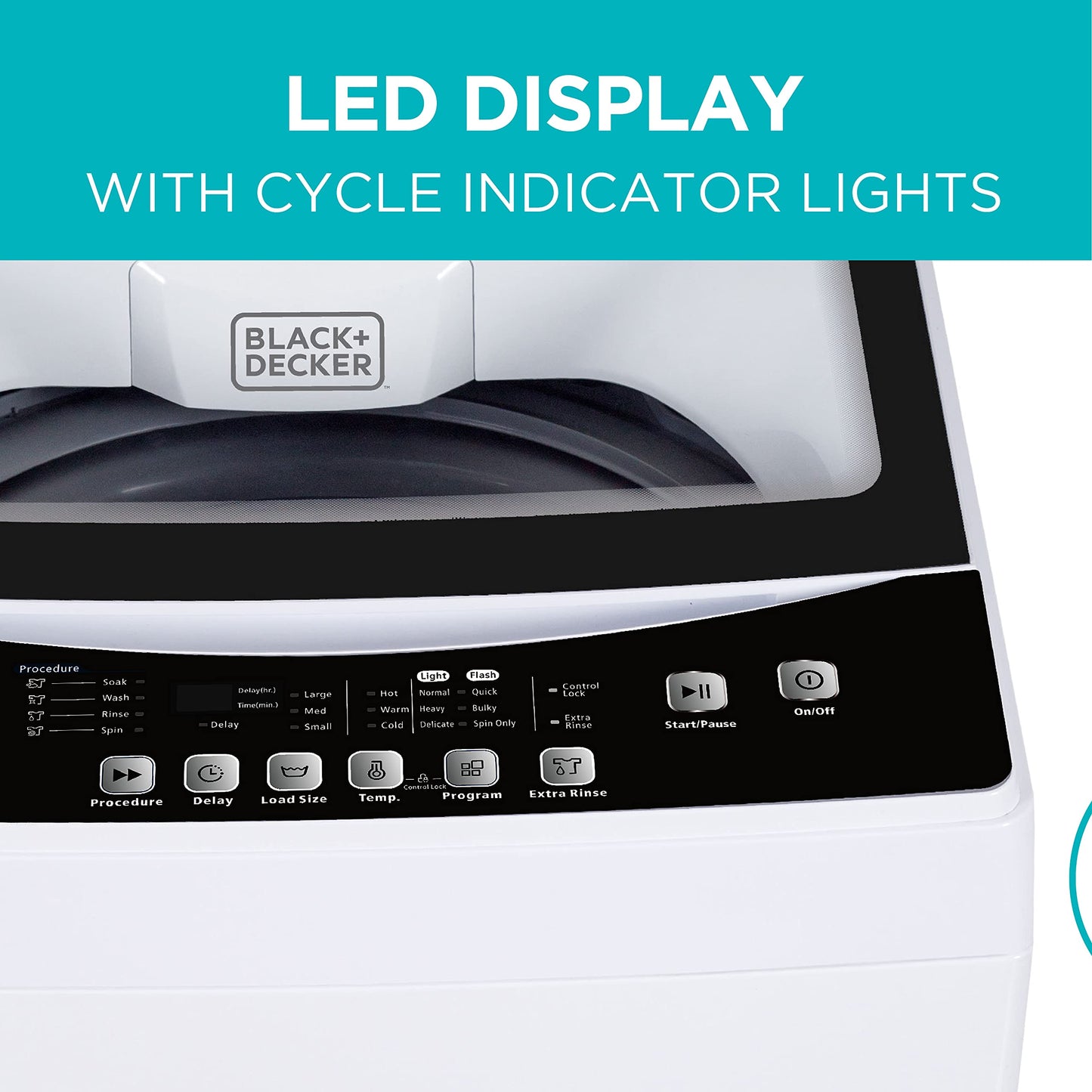 BLACK+DECKER 0.9 Cu. Ft. Portable Washer, 6.6 lb. Capacity Washing Machine