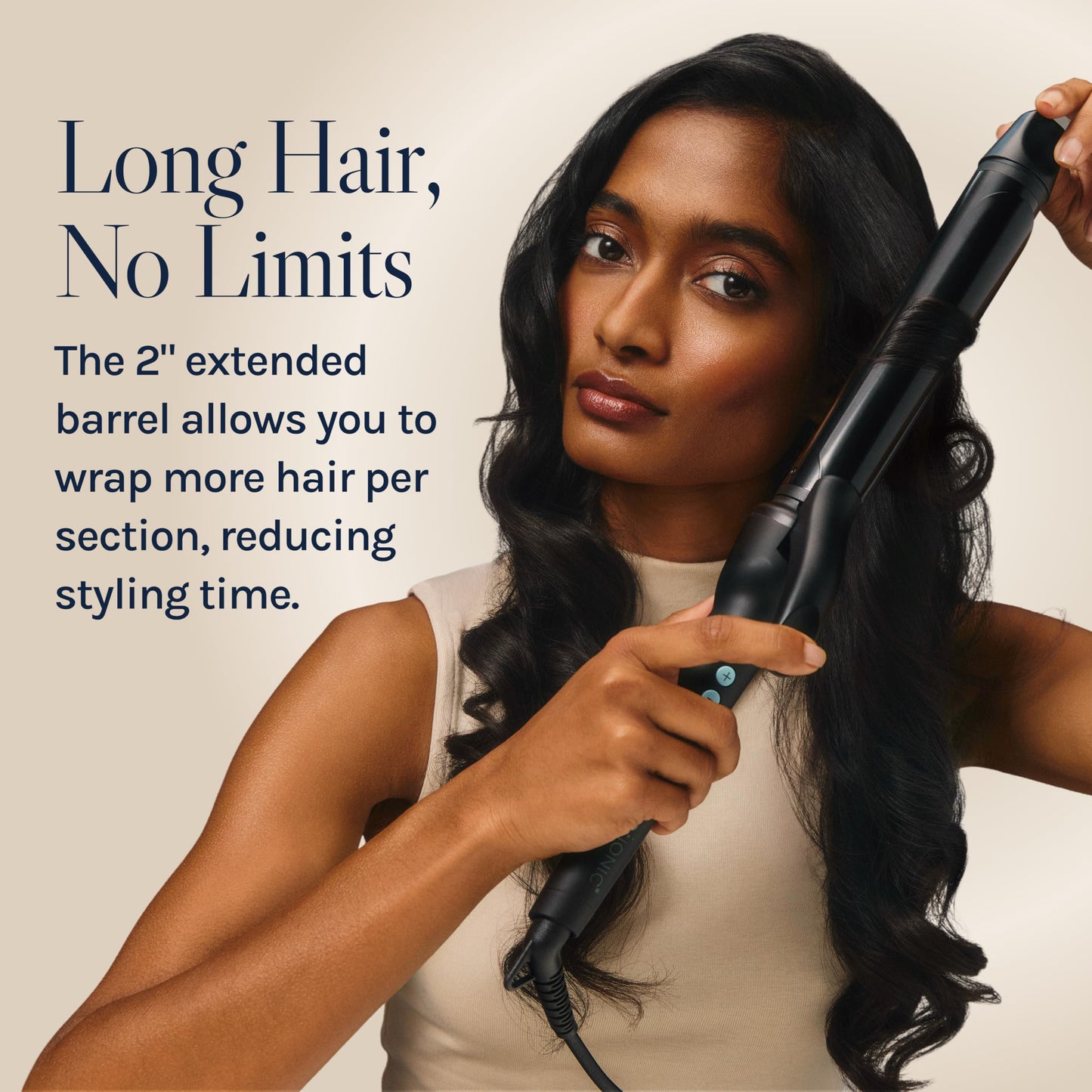 Bio Ionic Long Barrel Styler,Curling Iron with Moisture Heat Technology & NanoIonic MX, Verstatile Curling Wand
