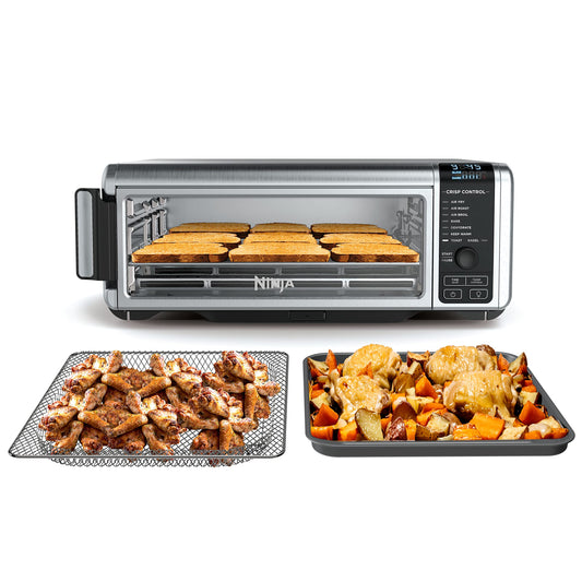 Ninja Flip Toaster Oven&Air Fryer, 8-in-1 Functionality, Flip Up&Away Capability for Storage Space, LargeCapacity, Air Fry Basket, SheetPan, Wire Rack&Removable Crumb Tray, Stainless,1800 watts, SP151