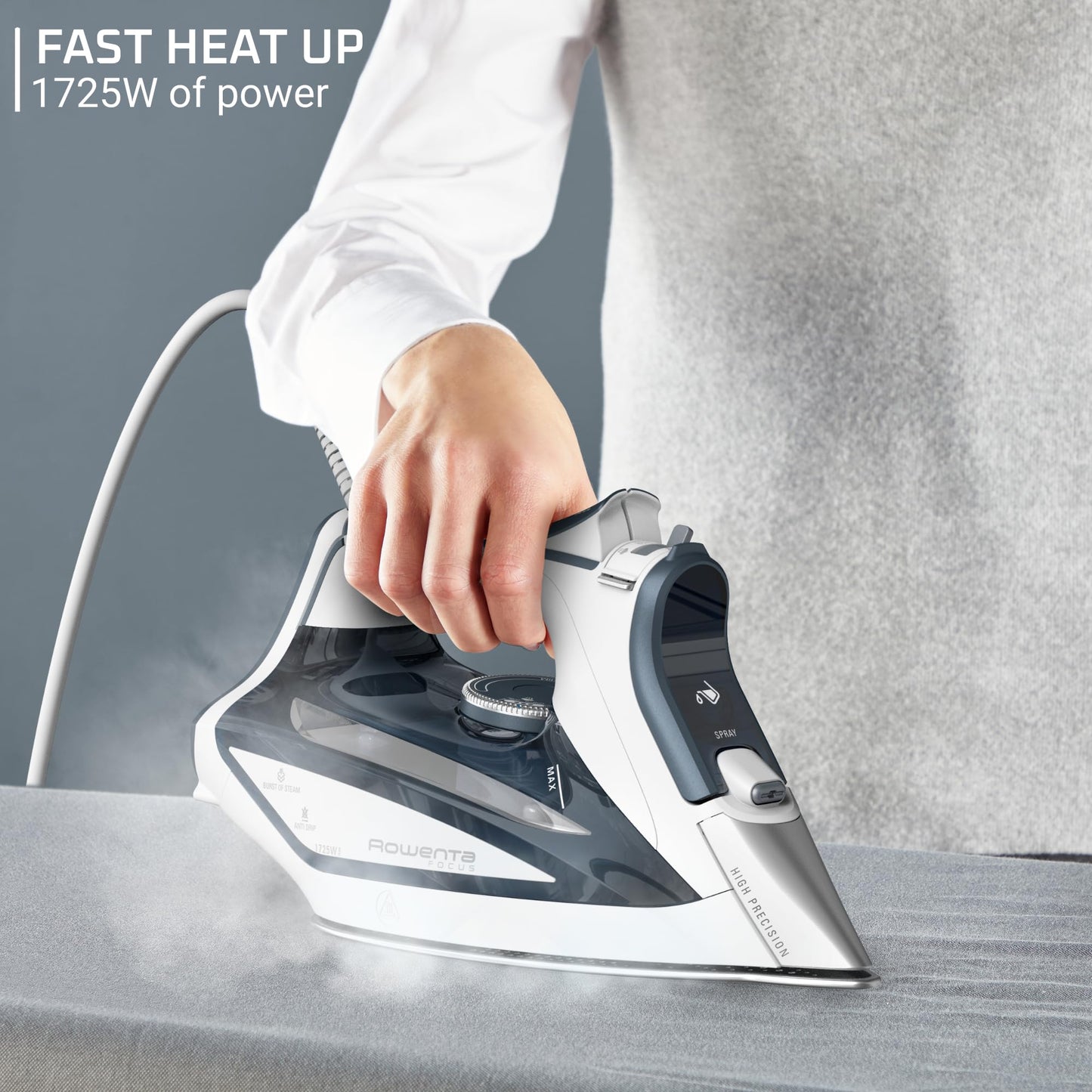 Rowenta Iron Steamer for Clothes, Focus Stainless Steel Soleplate