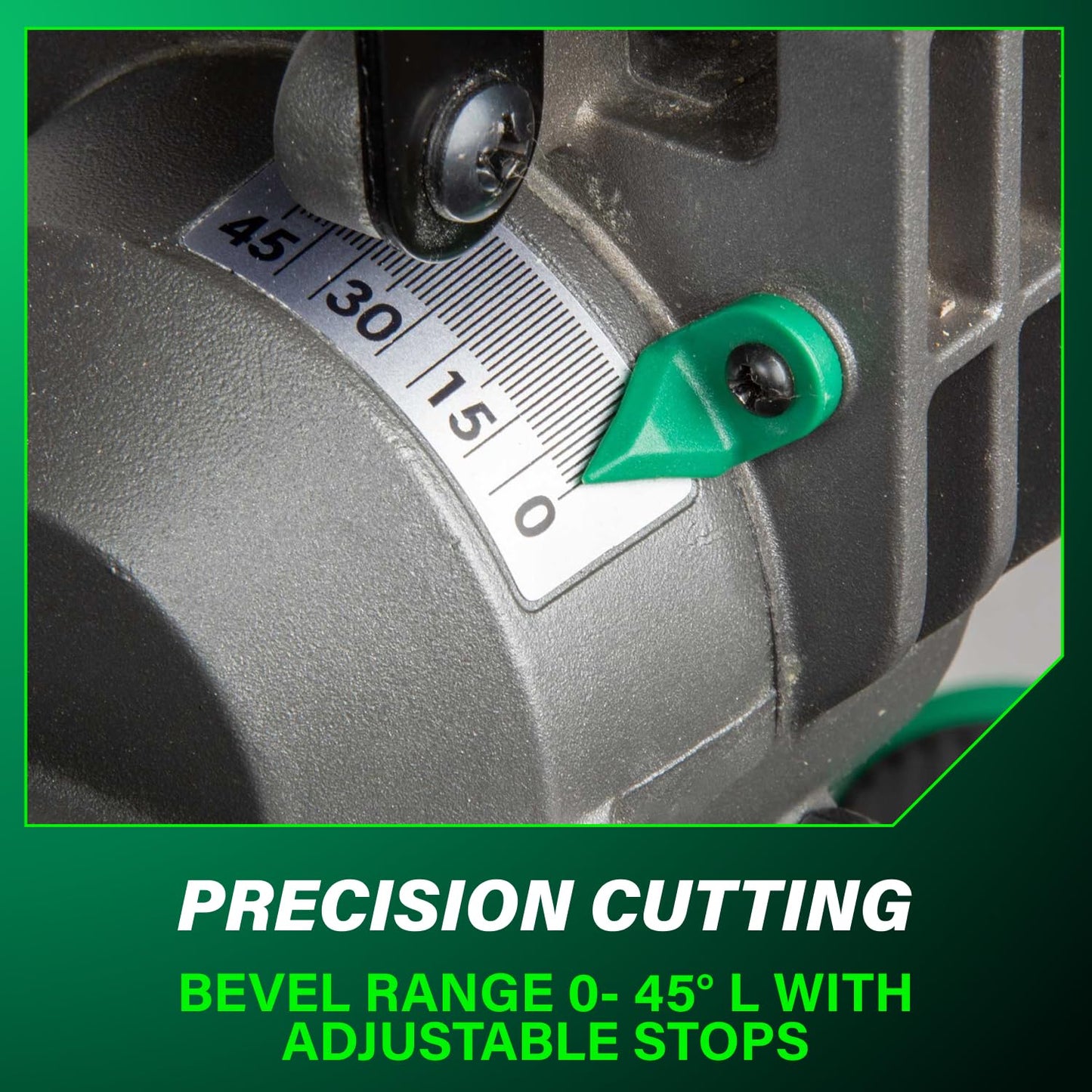 Metabo HPT 10-Inch Single Bevel Compound Miter Saw, 15-Amp Power Saw with Xact Cut Shadow Line, Precision Miter Angles, Single Bevel 0-45°, 40T TCT Miter Saw Blade, Lightweight Design, C10FCG2