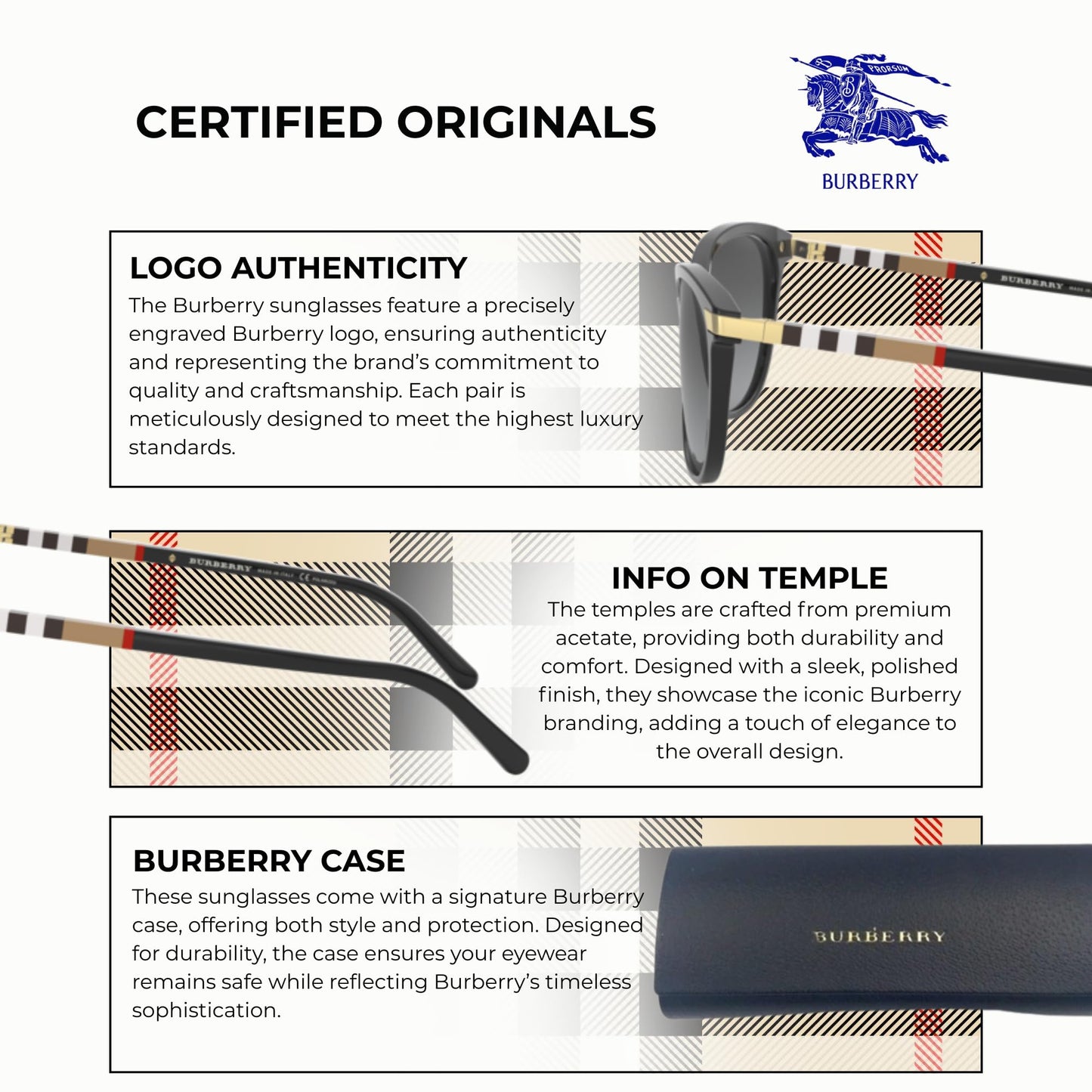 BURBERRY BE4216 Cat eye Shape Acetate Sunglasses with Luxury Eyewear Kit