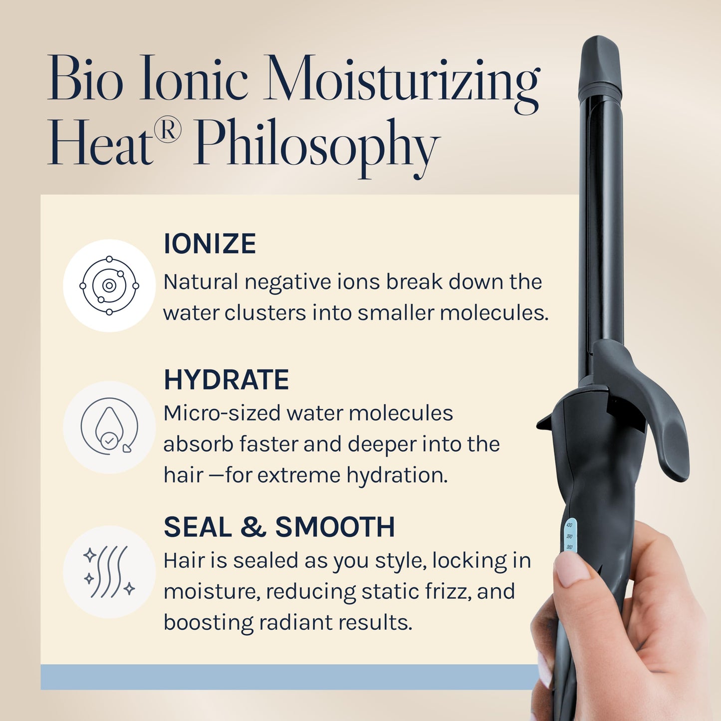 Bio Ionic Long Barrel Styler,Curling Iron with Moisture Heat Technology & NanoIonic MX, Verstatile Curling Wand