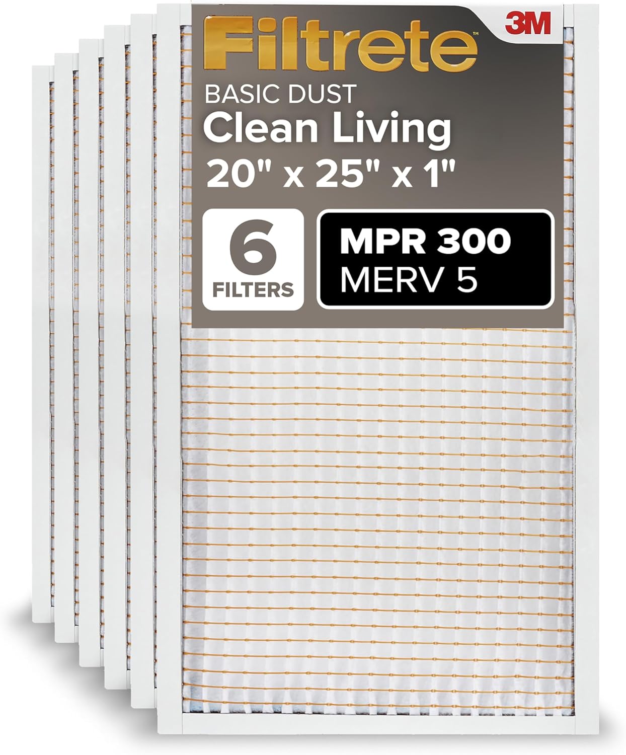 Filtrete 20x25x1 AC Furnace Air Filter, MERV 5, MPR 300