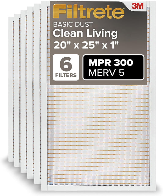 Filtrete 20x25x1 AC Furnace Air Filter, MERV 5, MPR 300