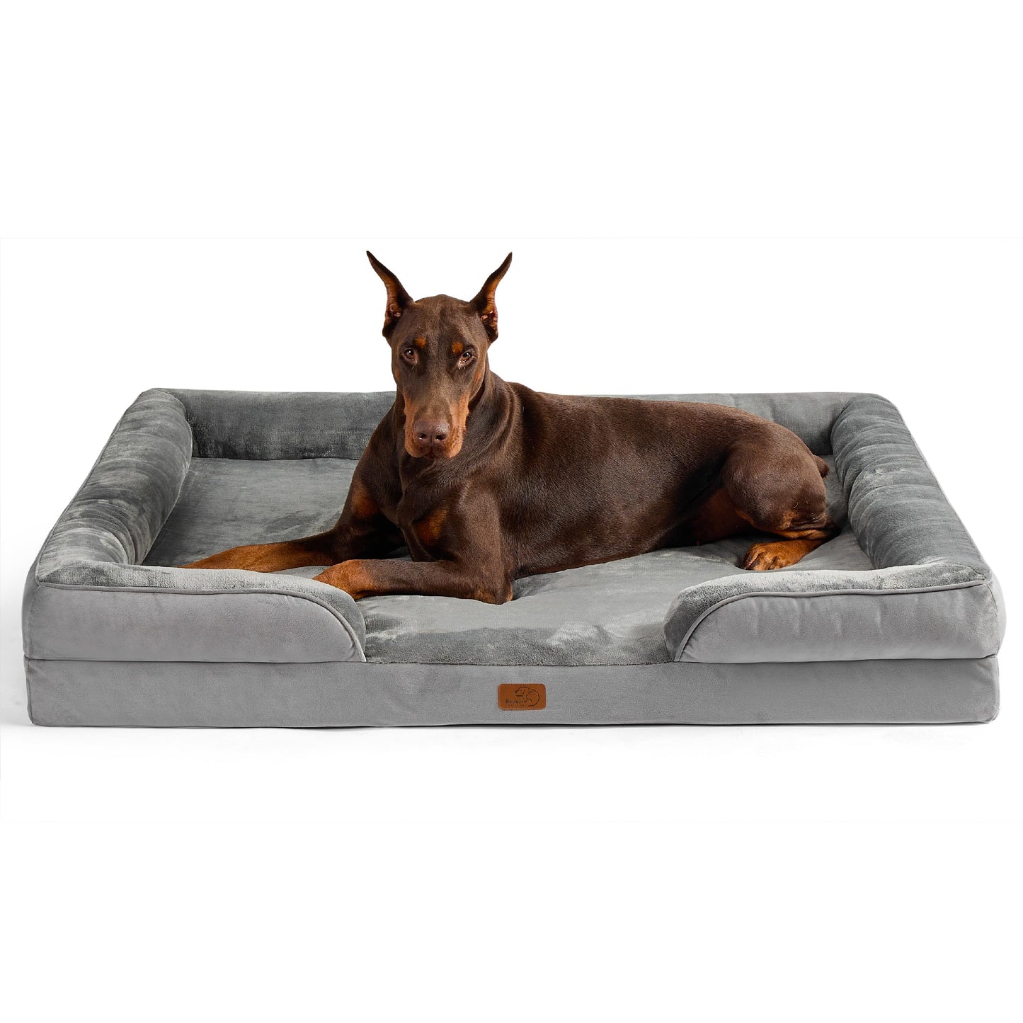 Bedsure Orthopedic Dog Beds Large Sized Dog - Washable Large Dog Cat Bed Waterproof, Comfort Dogs Couch Sofa with Washable Removable Cover, Pet Bed with Nonskid Bottom, Grey, 35"