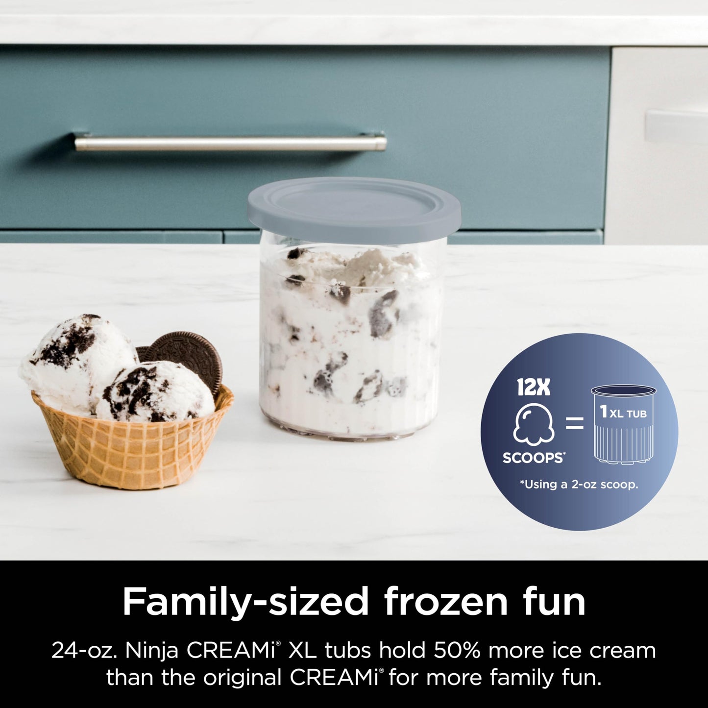 Ninja CREAMi Deluxe Ice Cream & Frozen Treat Maker for Ice Cream, Sorbet, Milkshakes, Frozen Yogurt, & More, 11-in-1, XL Capacity, Silver, Includes (2) Family-Sized 24 oz. Tubs, NC501