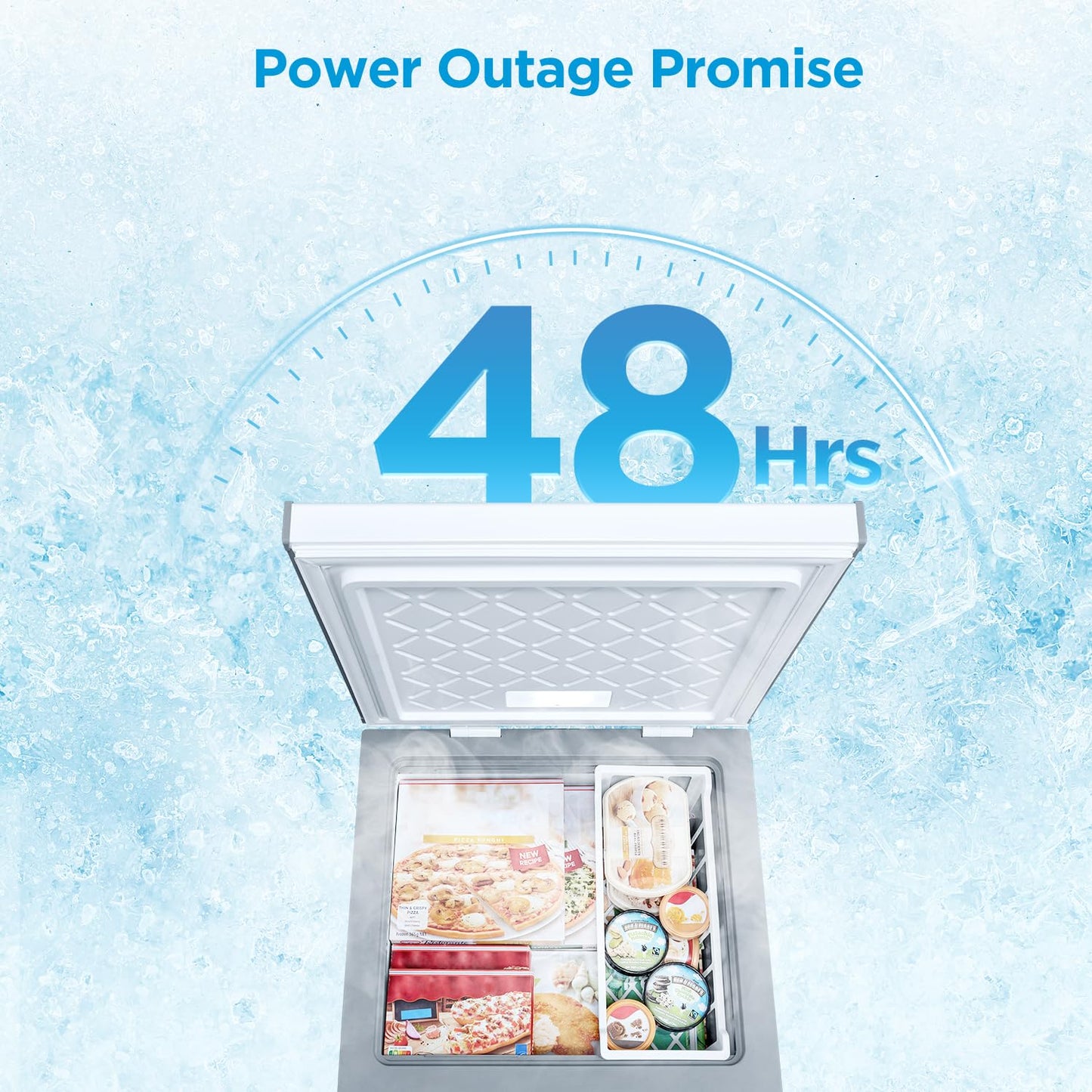 Midea Chest Freezer, 3.5 Cubic Feet Freezer