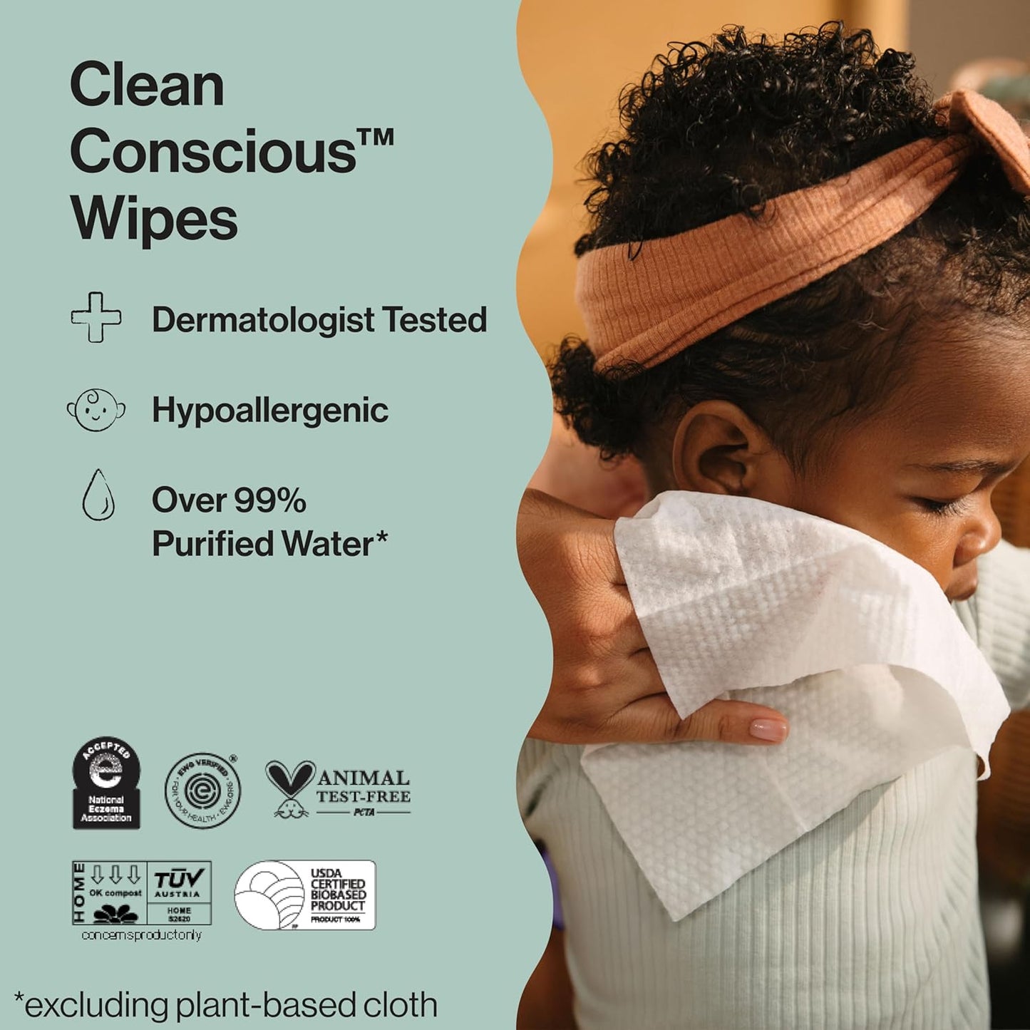 The Honest Company Clean Conscious Multi-Use Wipes, Unscented Hypoallergenic Baby Wipes