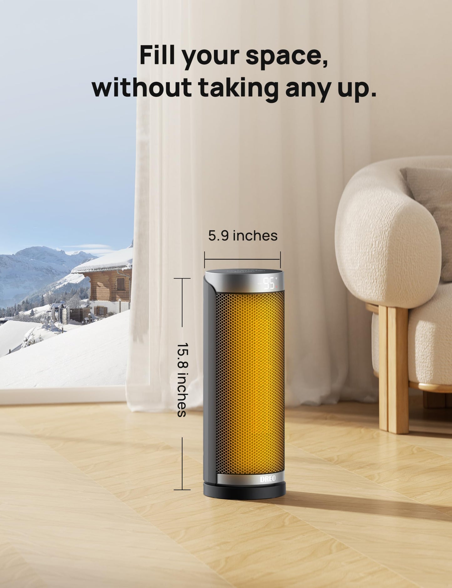 Dreo Space Heater, 1500W Electric Heaters for Indoor Use