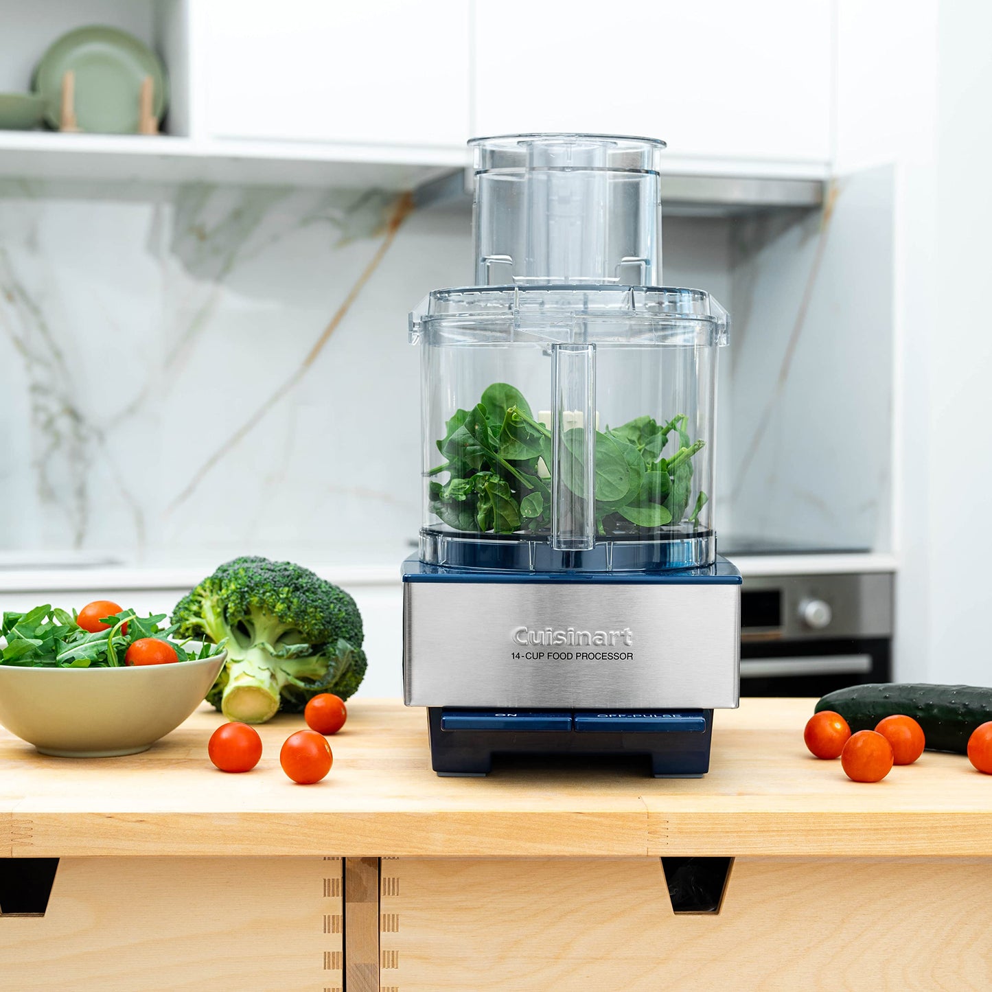 Cuisinart Food Processor, 14-Cup Vegetable Food Chopper for Mincing, Dicing, Shredding, Puree & Kneading Dough, 720-Watt Motor, Stainless Steel, DFP-14BCNY