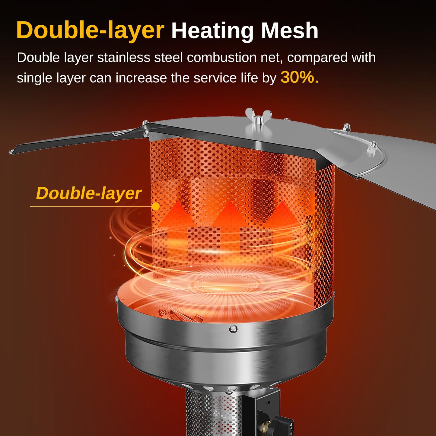 EAST OAK 50,000 BTU Patio Heater with Sand Box, Table Design