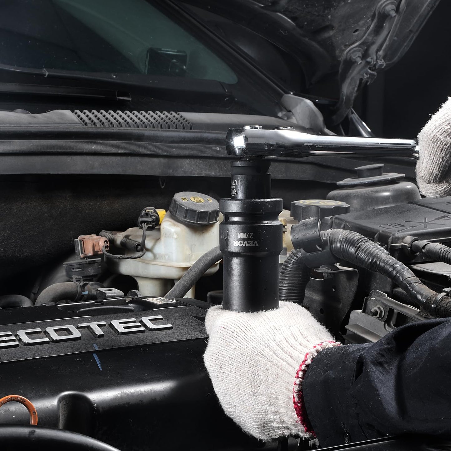 VEVOR 1/2" Drive Impact Socket Set, 65 Piece SAE 3/8" to 1-1/4" and Metric 10-24mm