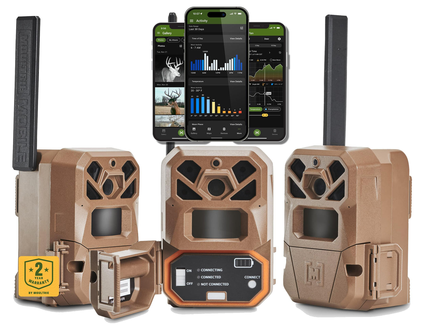 Moultrie Edge 2 Cellular Trail Camera - Auto Connect Nationwide 4G LTE - On Demand 36MP Photo - 1080P Video with HD Audio - 100 Ft Detection Range - Low Glow Flash