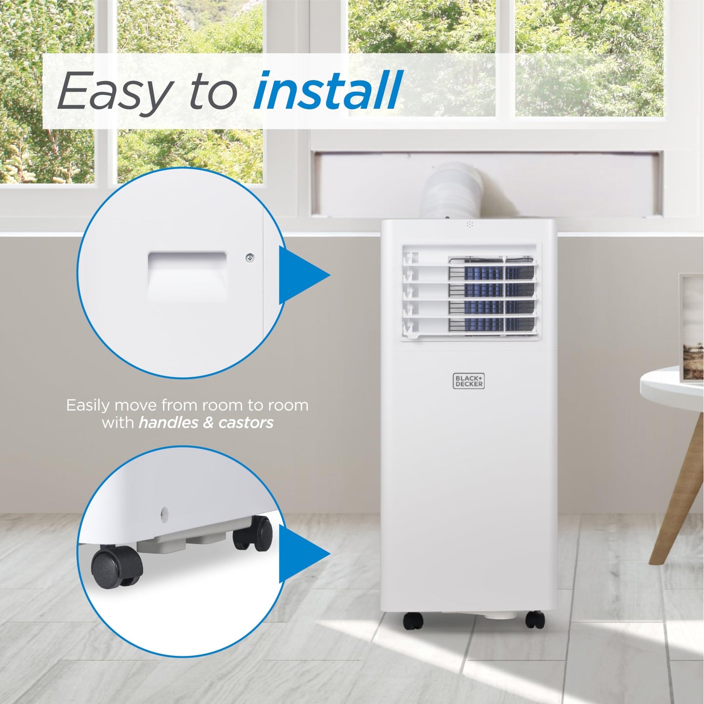 BLACK+DECKER Portable Air Conditioner, 8,000 BTU Rooms up to 400 Sq. Ft