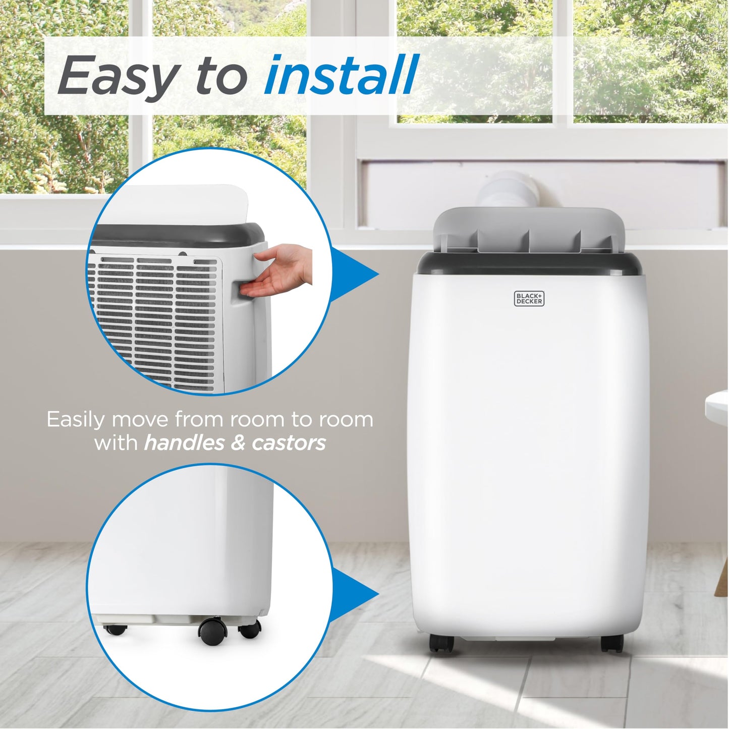 BLACK+DECKER Portable Air Conditioner, 8,000 BTU Rooms up to 400 Sq. Ft