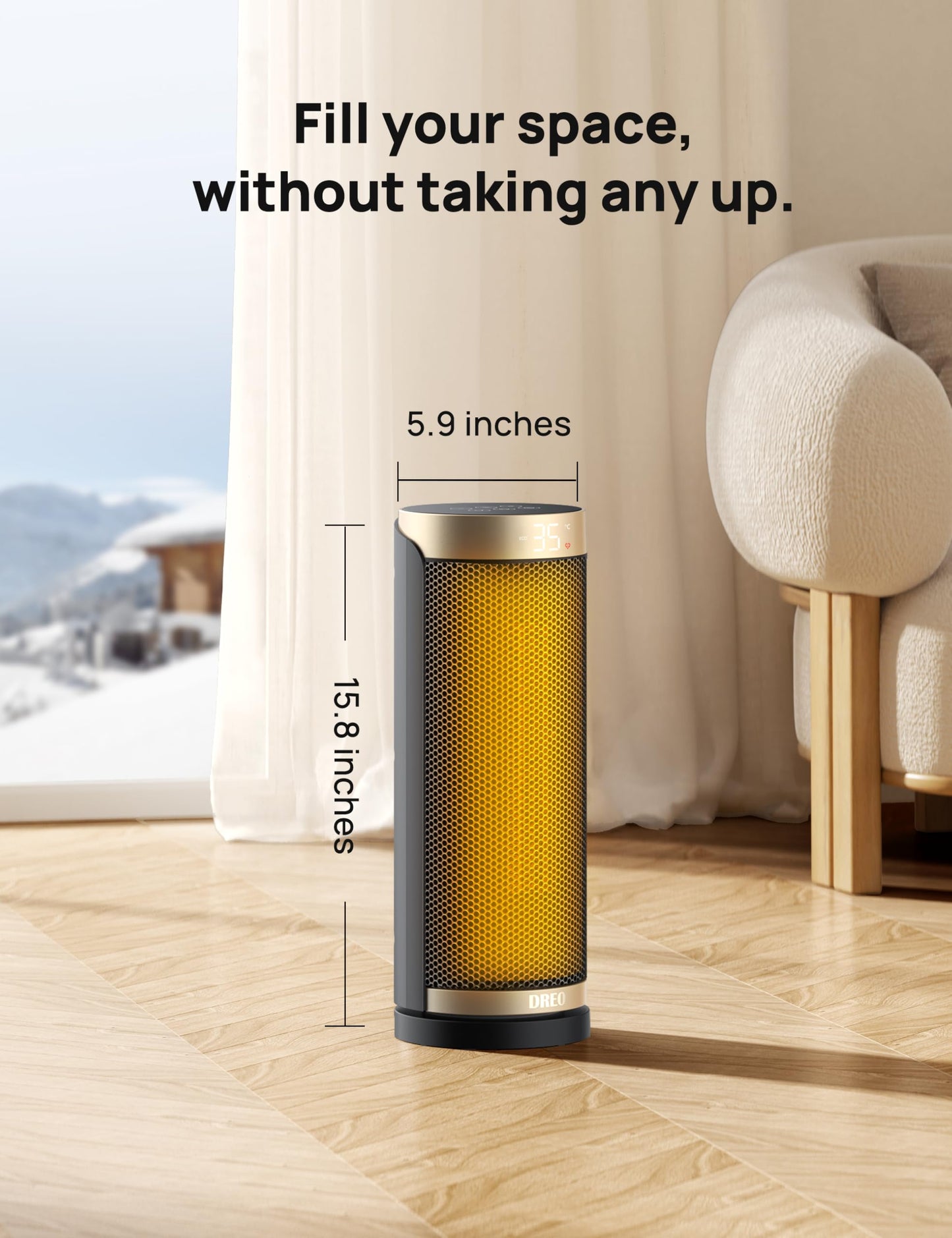 Dreo Space Heater, 1500W Electric Heaters for Indoor Use