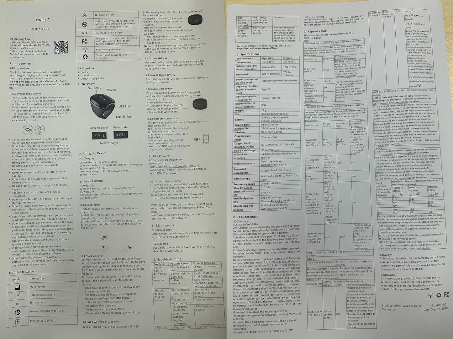 Wellue O2Ring Oxygen Monitor with Vibration Reminder
