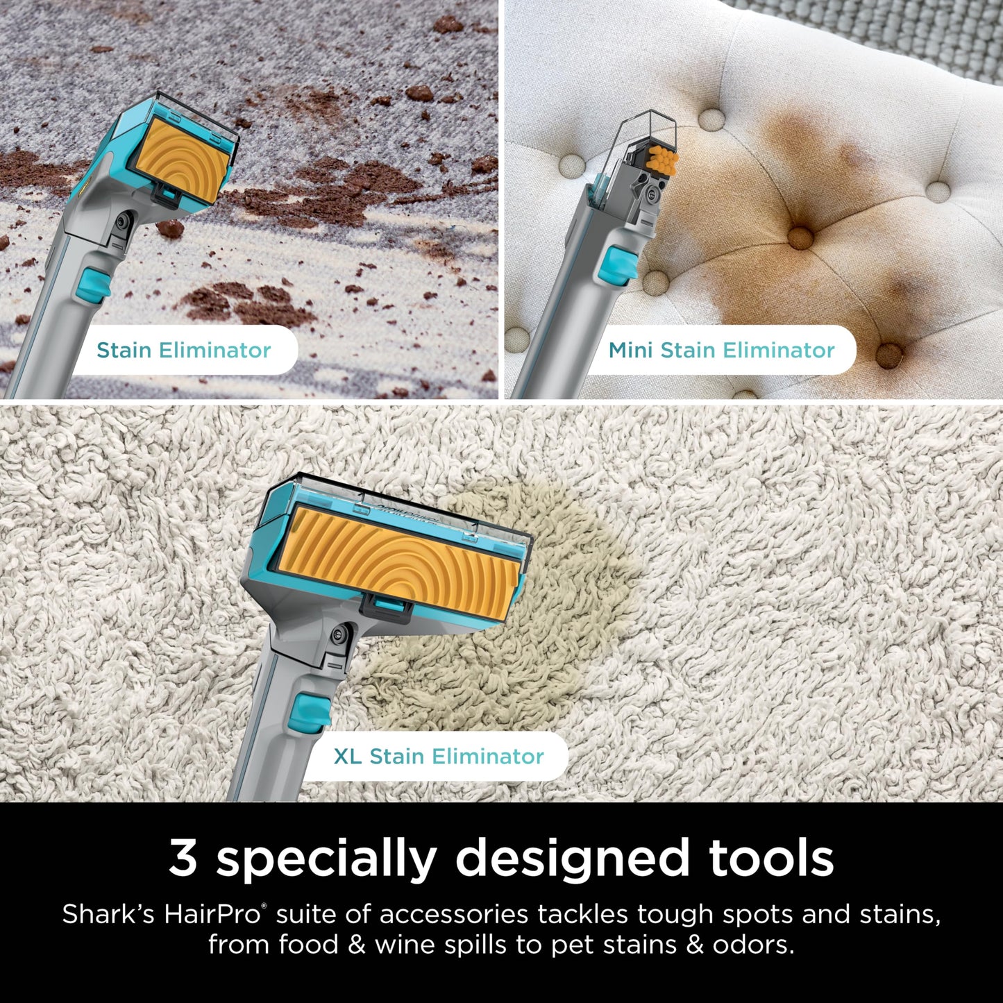 Shark StainStriker Portable Carpet, Upholstery & Area Rug Cleaner with Pet Mess Tool, Stain & Odor Remover, Perfect for Car Interiors, Includes 3 Cleaning Tools & Cleaning Solution, White, PX201