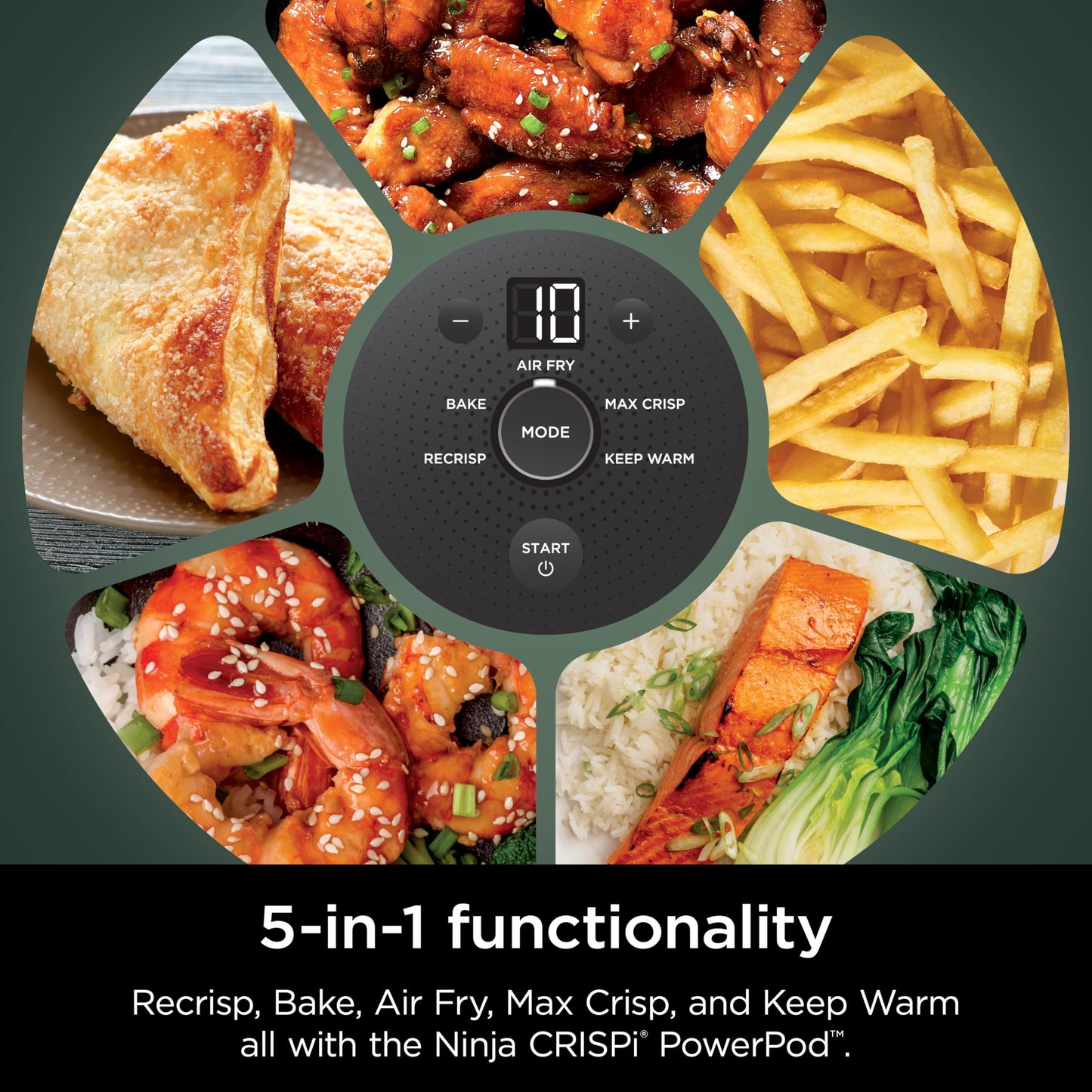 Ninja Crispi Air Fryer, Microwave, Freezer & Dishwasher Safe, Non Toxic Glass Portable Cooking System, 4 QT & 6 Cup Glass Containers with Storage Lids, Easy Meals, Air Fry, Bake, Stone, FN101ST