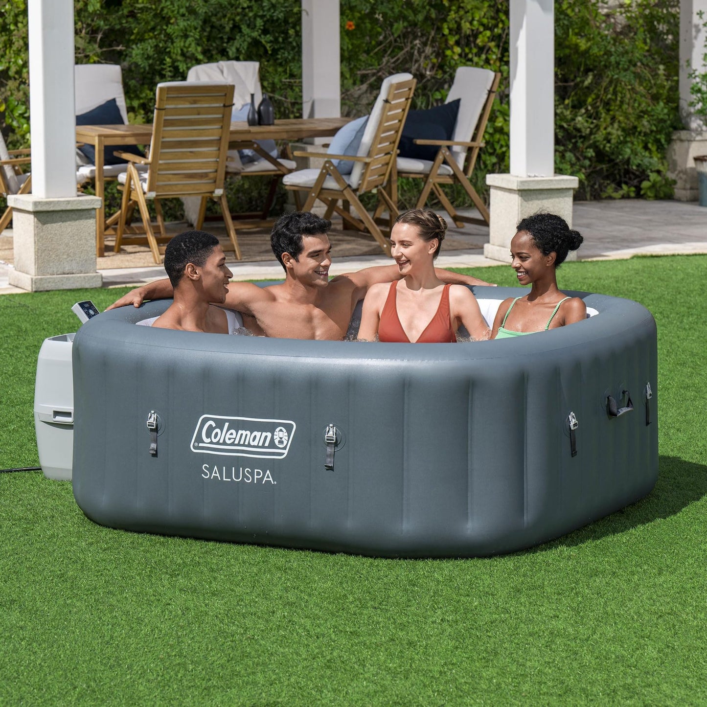 Coleman Hawaii AirJet Large Square 4 to 6 Person Inflatable Hot Tub