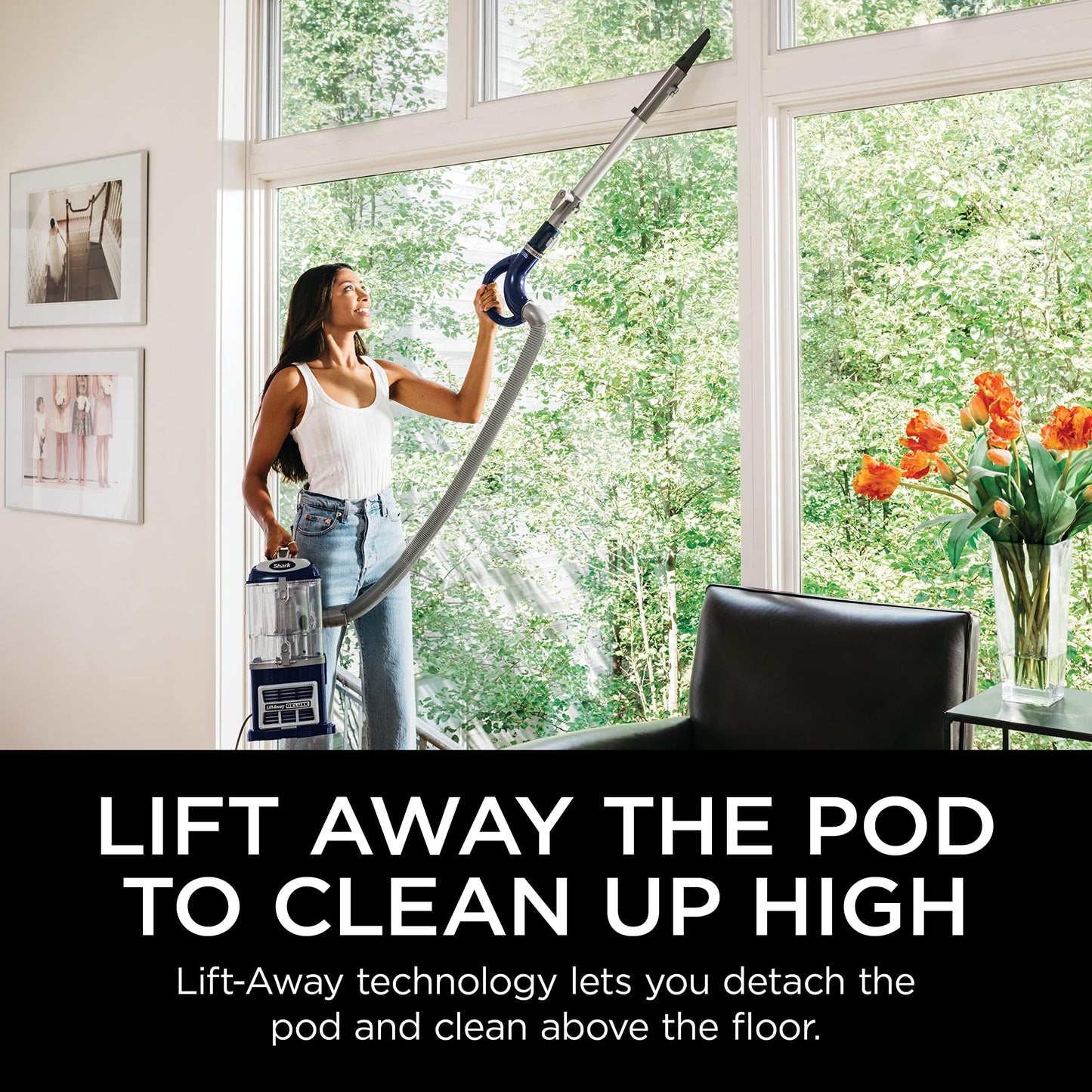 Shark Upright Vacuum, Navigator Lift-Away Deluxe with Large Dust Cup Capacity