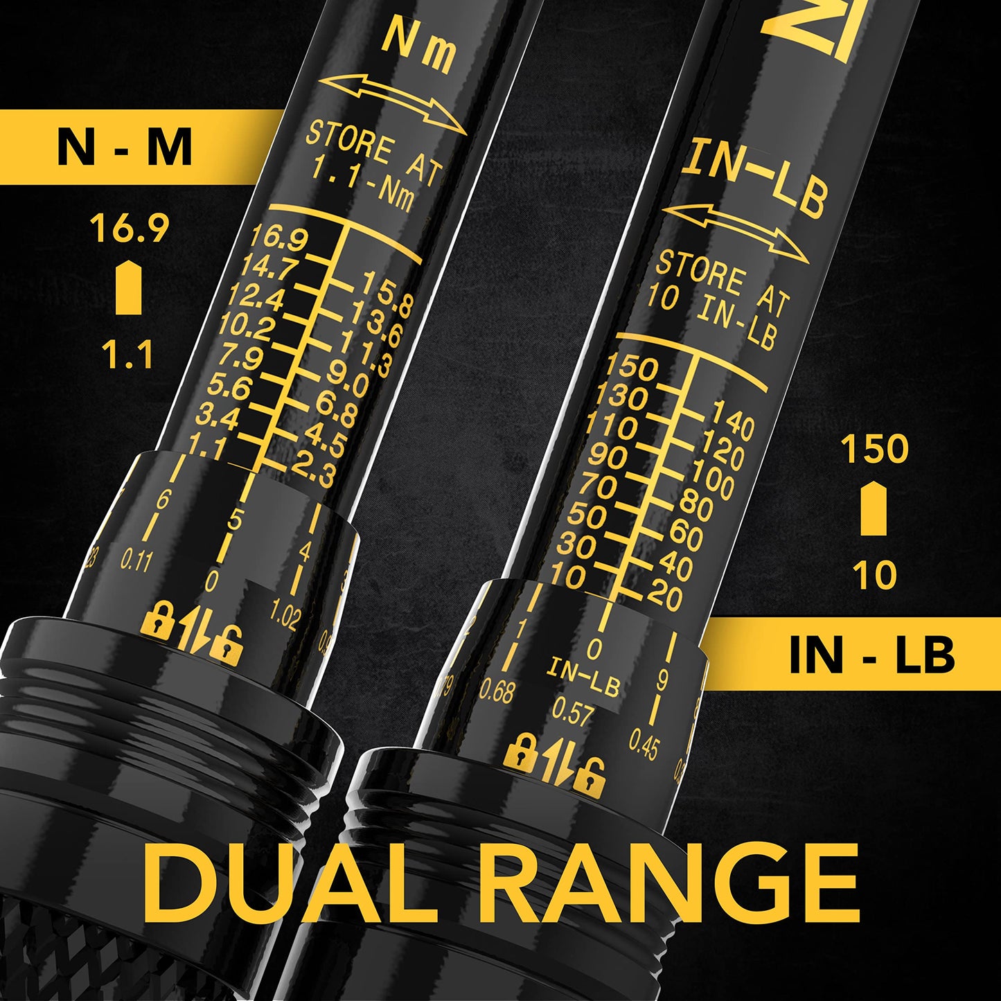 LEXIVON Torque Wrench 1/2-Inch Drive Click 10~150 Ft-Lb/13.6~203.5 Nm (LX-183)