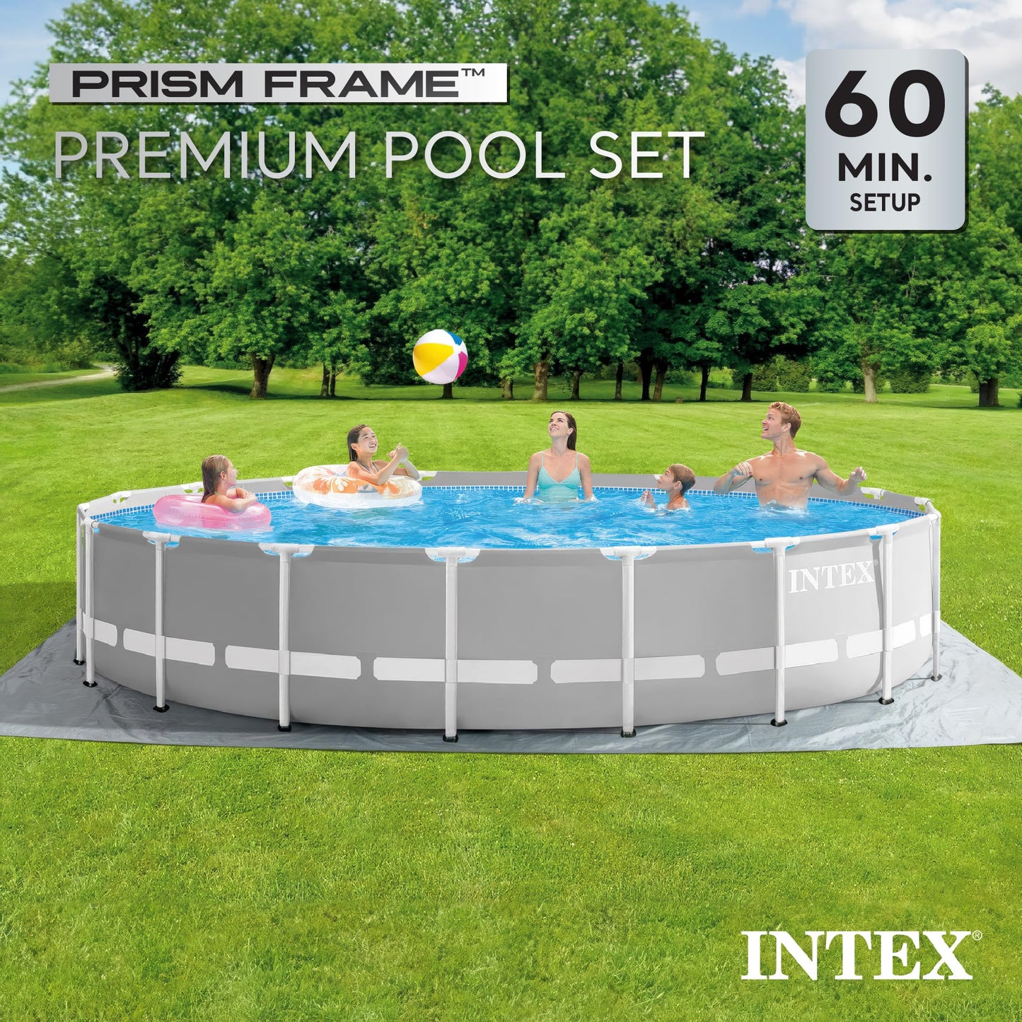 Prism Frame Premium Above Ground Swimming Pool Set: 10ft x 30in