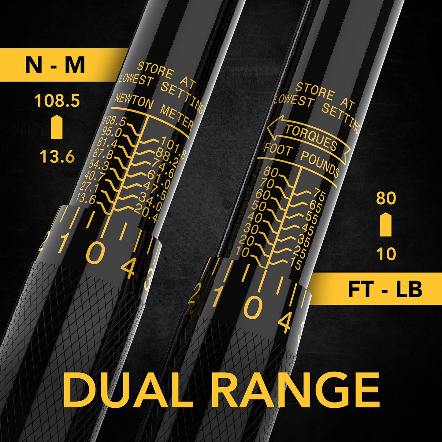 LEXIVON Torque Wrench 1/2-Inch Drive Click 10~150 Ft-Lb/13.6~203.5 Nm (LX-183)