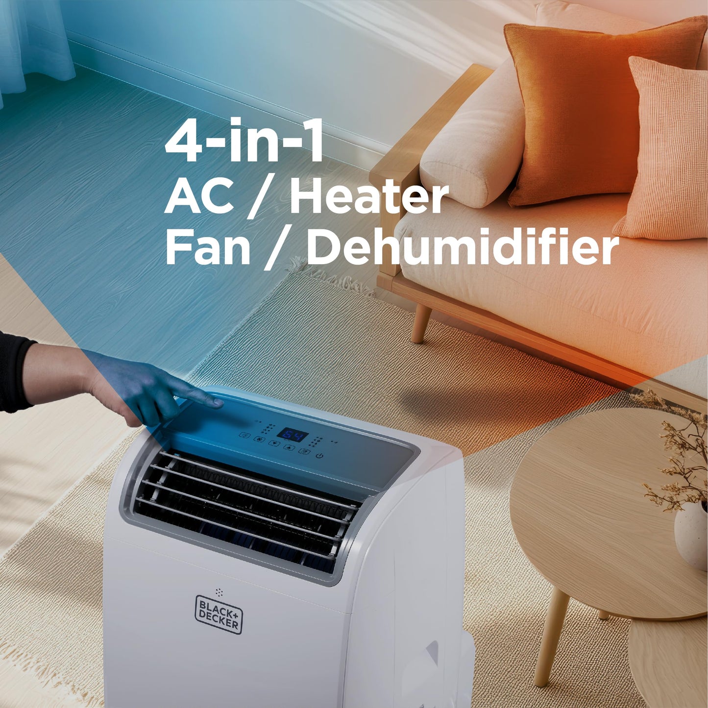 BLACK+DECKER Portable Air Conditioner, 8,000 BTU Rooms up to 400 Sq. Ft